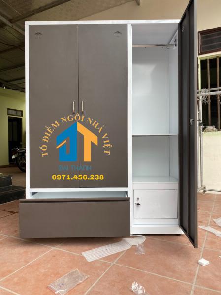 Tủ sắt Lắp Ráp Rộng:1350 x Sâu: 500 x Cao:1830 ĐẠI THÀNH ( không kính)